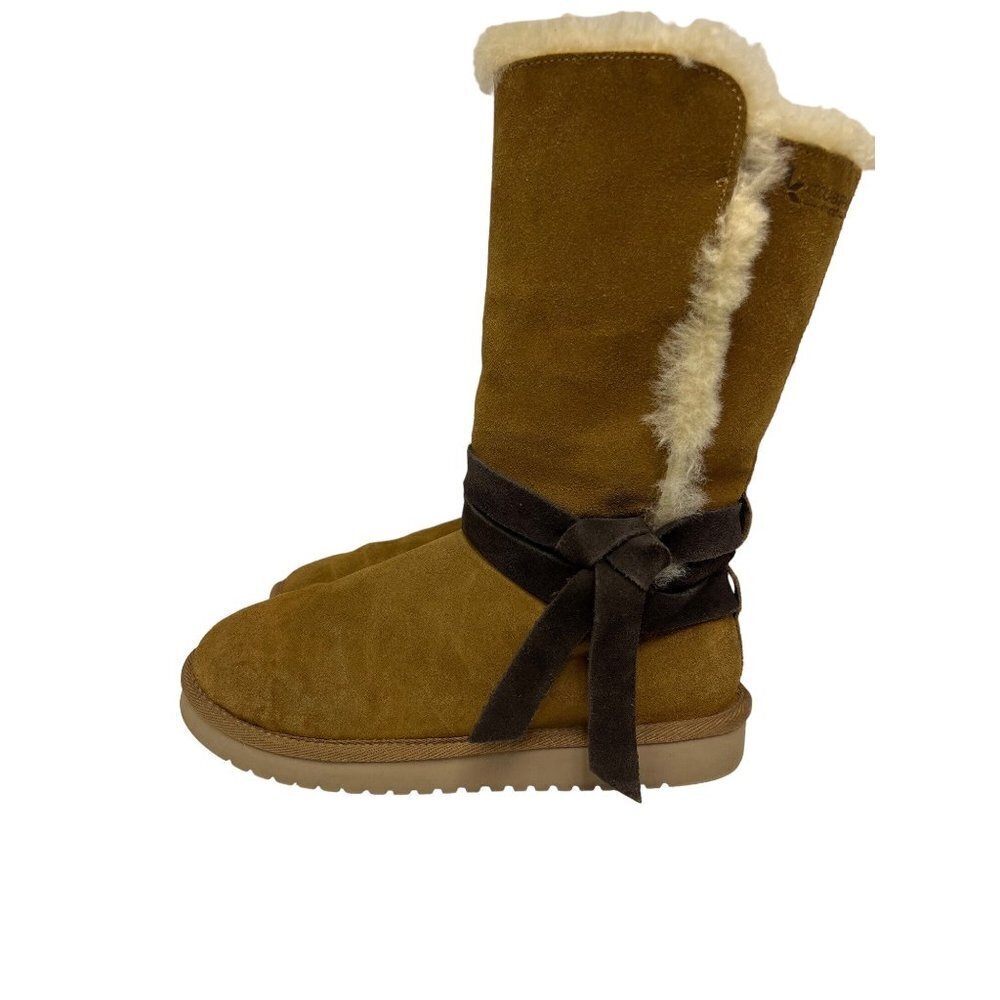 Koolaburra Rozalia Tall Belted Chesnut Brown Suede Boot Women's Size 8